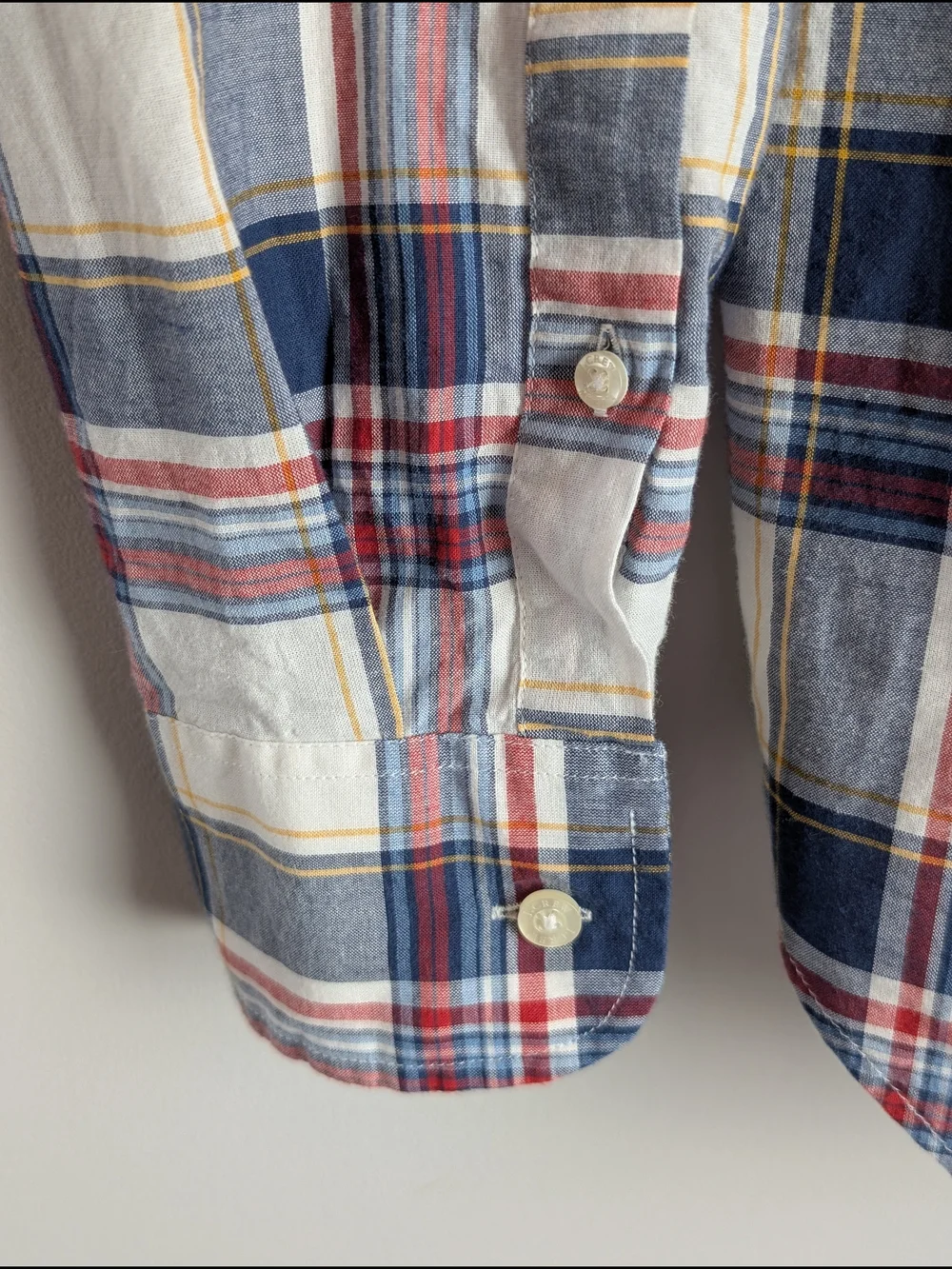 J.Crew Men's XS Summer Plaid Button Down Shirt Blue Red White Cotton 40732